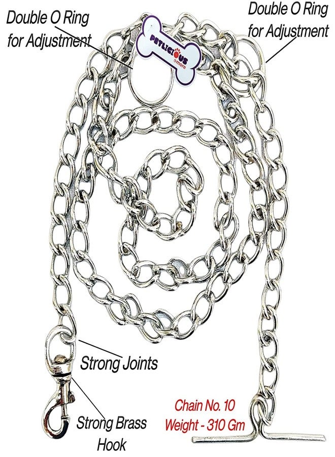 Petlicious & More® 3/4" Inch Thick Small Dog Collar with Dog Chain I Collar Size 10-18 Inch I Chain No. 10 Length 5 ft - Pack of Black Collar with Dog Chain - Image 3